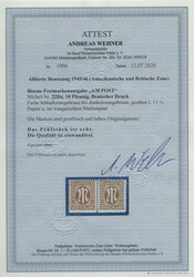 10 Pf. AM-Post 1945, gezähnt "D = L 11 1/2", Papier "z", ...